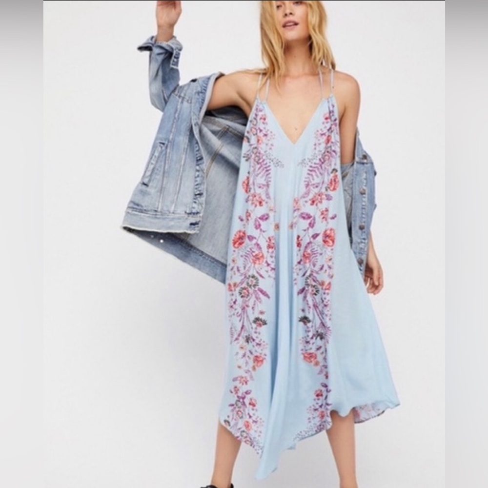 Free People Ashbury Printed Maxi Slip Dress